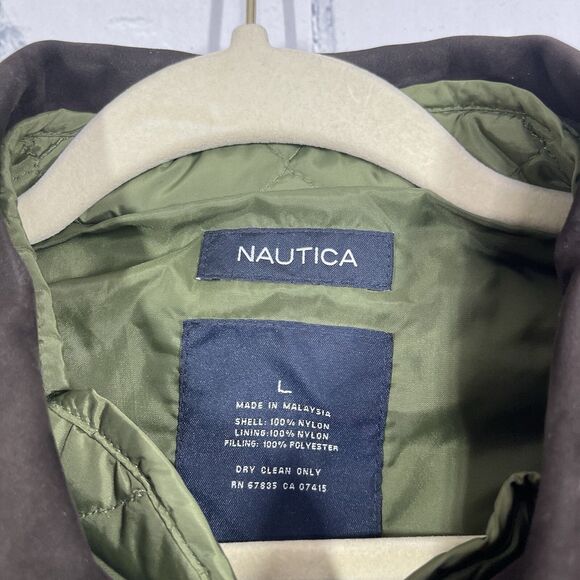 VTG Nautica Coat Means Large Double Layer Quilted Removable Liner Wool Jacket - Picture 5 of 15